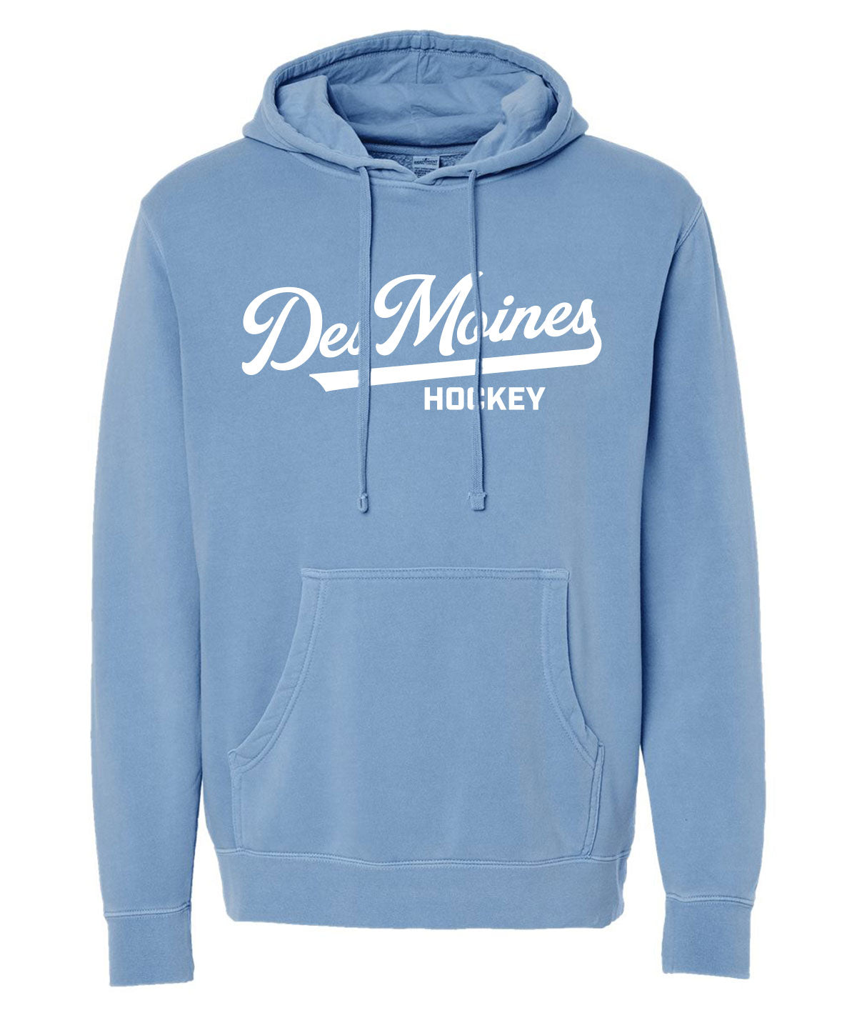 Des Moines Hockey Script Slouch Hoodie
