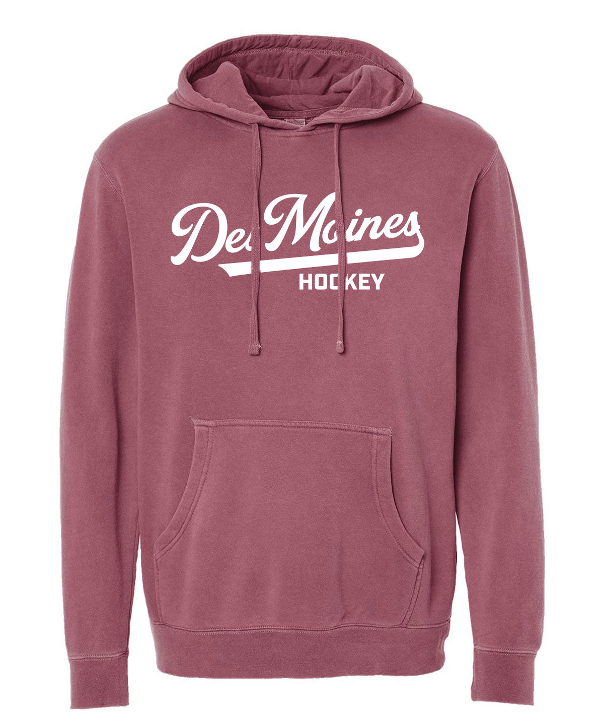 Des Moines Hockey Script Slouch Hoodie