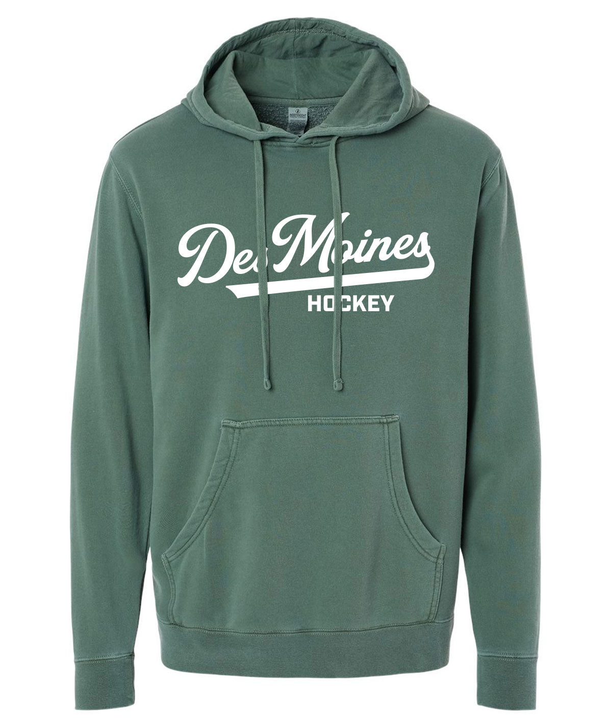 Des Moines Hockey Script Slouch Hoodie