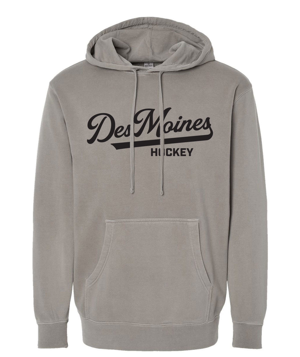Des Moines Hockey Script Slouch Hoodie