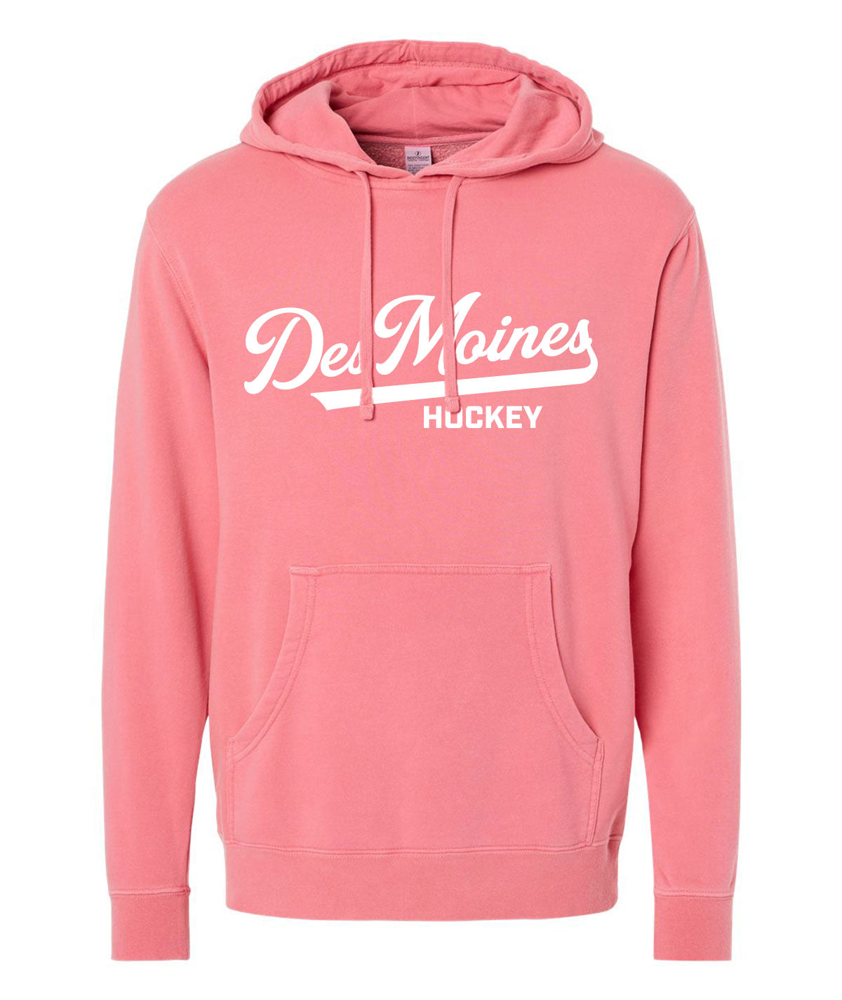 Des Moines Hockey Script Slouch Hoodie