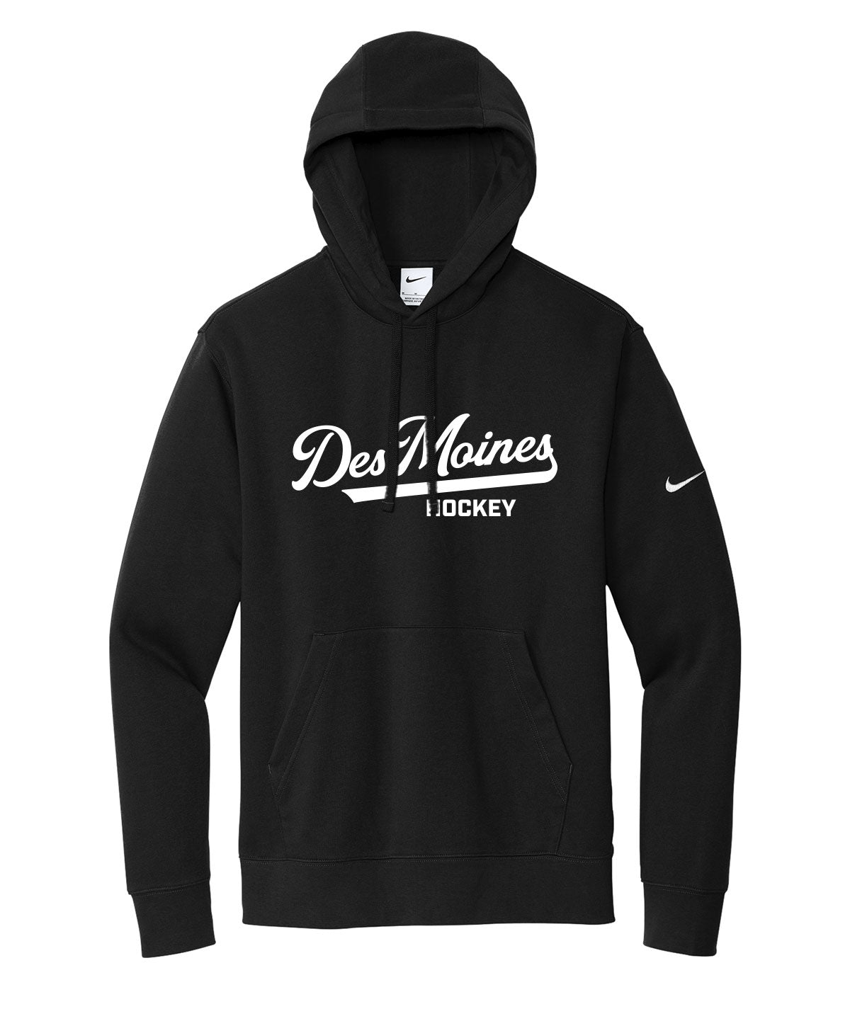 Des Moines Hockey Script Nike Fleece Hoodie