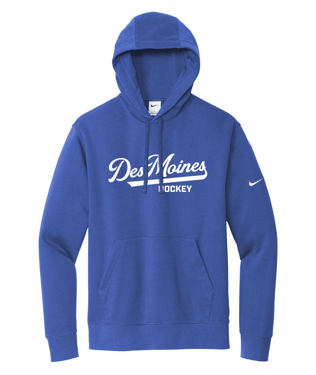 Des Moines Hockey Script Nike Fleece Hoodie