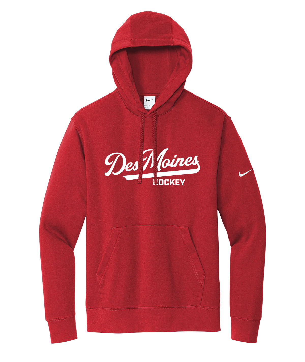 Des Moines Hockey Script Nike Fleece Hoodie