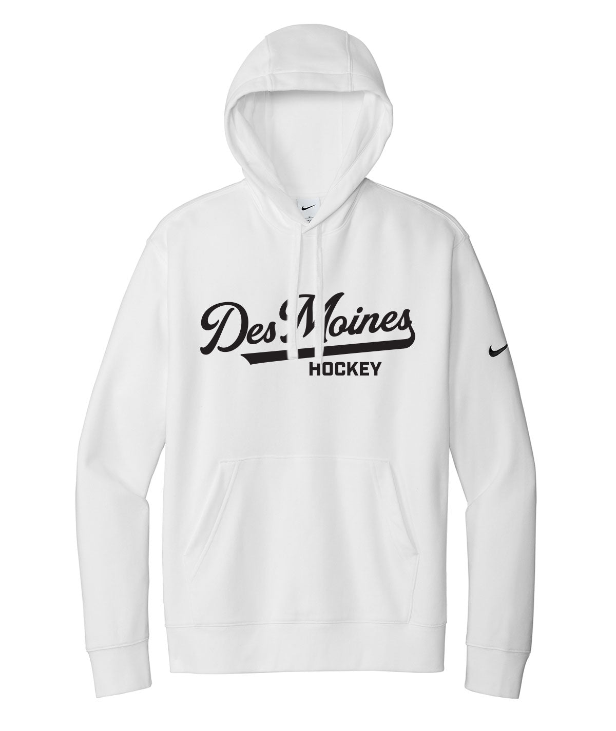 Des Moines Hockey Script Nike Fleece Hoodie