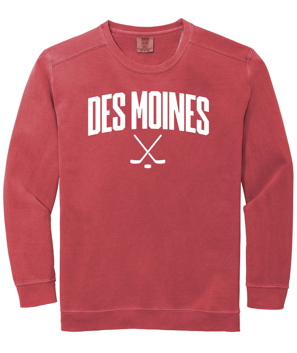 Des Moines Hockey Sticks Comfort Colors Crewneck Sweatshirt