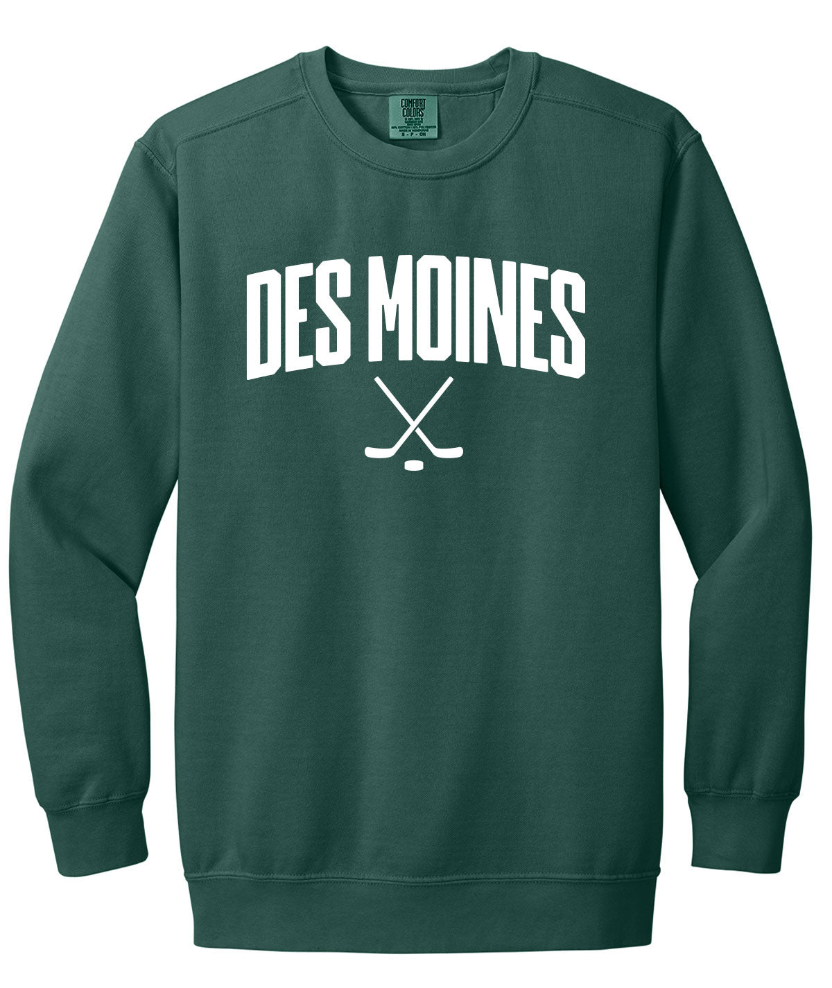 Des Moines Hockey Sticks Comfort Colors Crewneck Sweatshirt