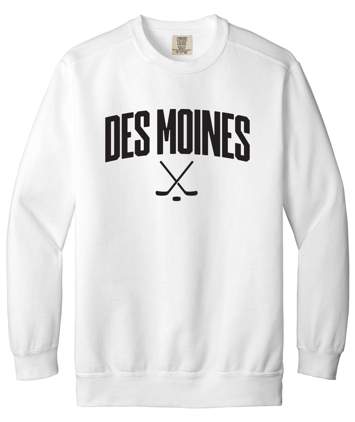Des Moines Hockey Sticks Comfort Colors Crewneck Sweatshirt