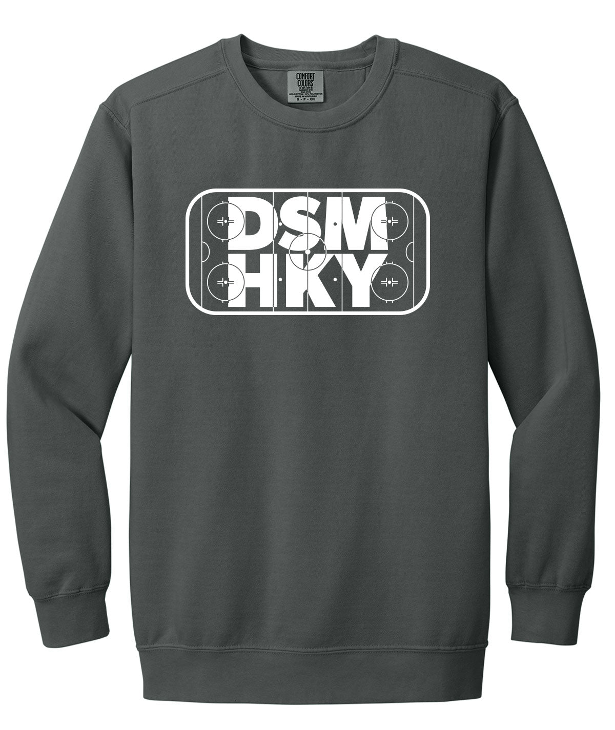 Des Moines Hockey DSM HKY Comfort Colors Crewneck Sweatshirt