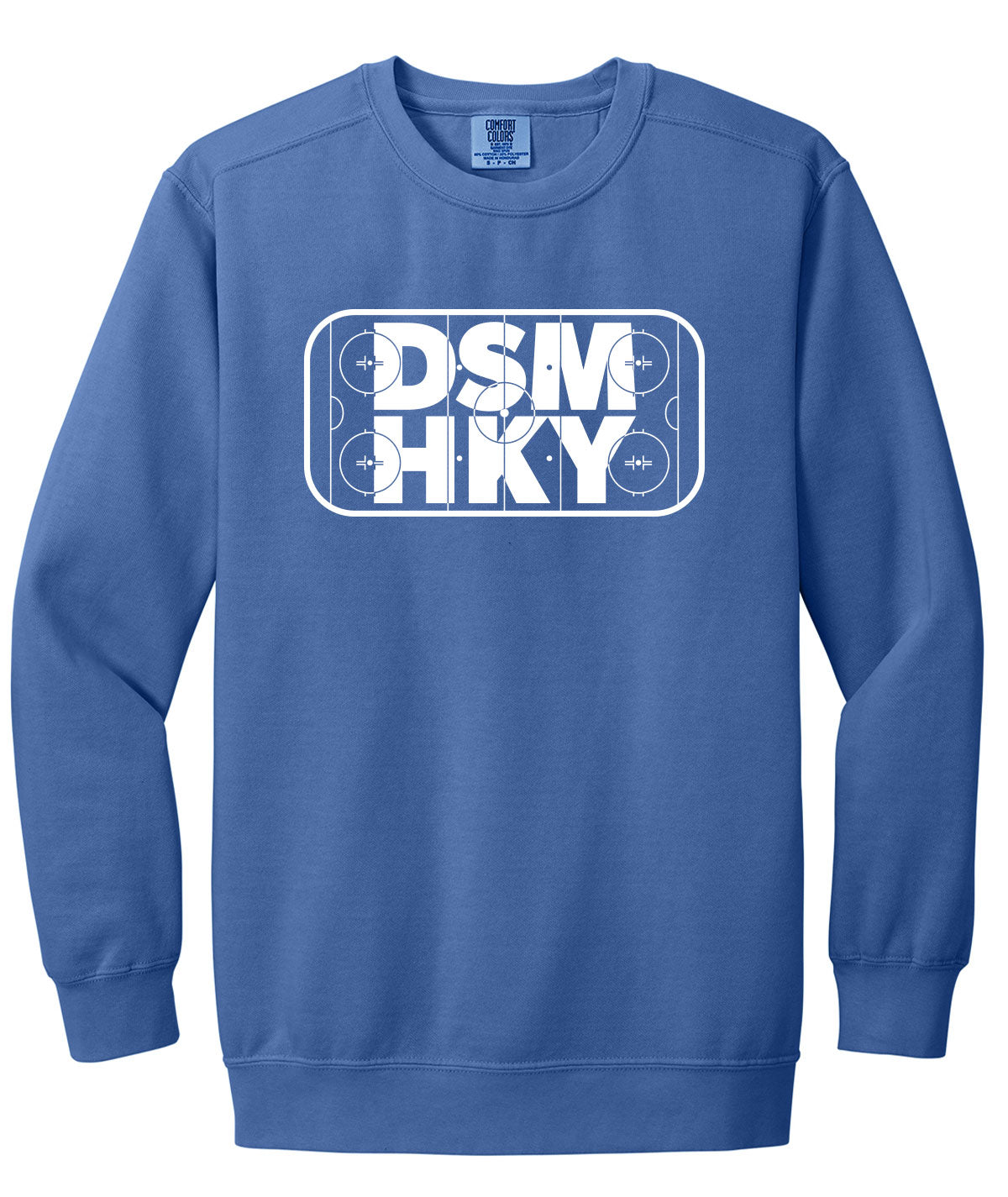 Des Moines Hockey DSM HKY Comfort Colors Crewneck Sweatshirt