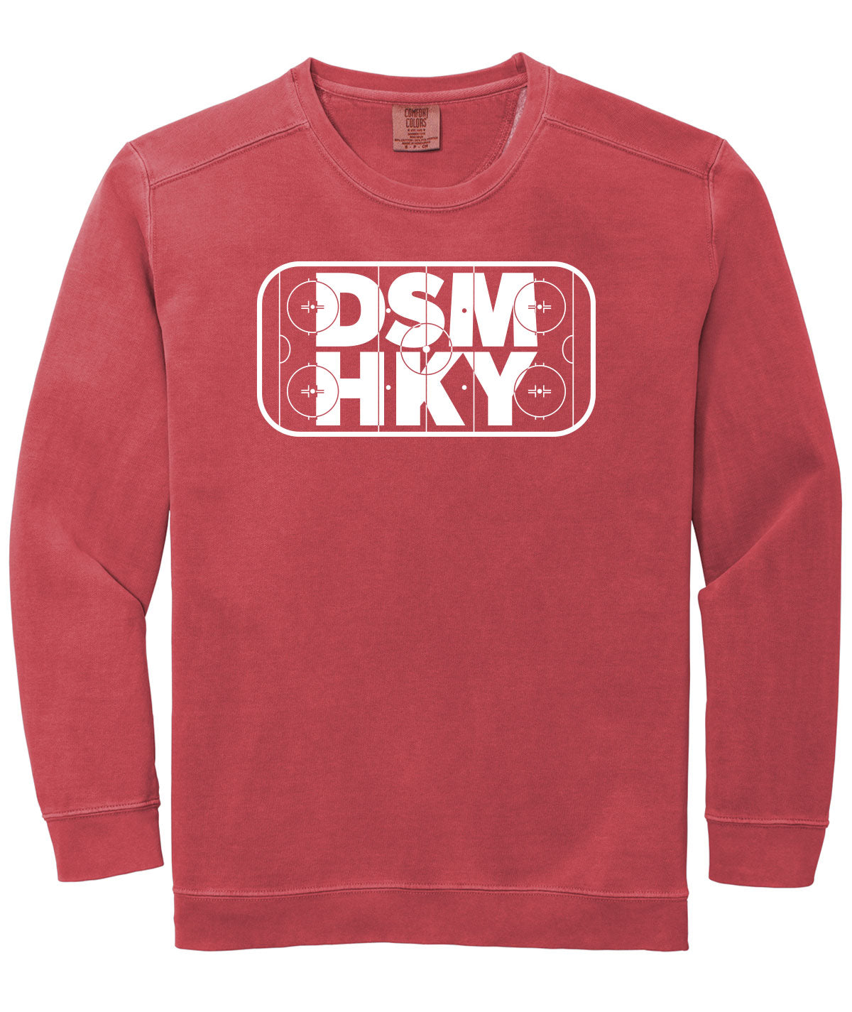 Des Moines Hockey DSM HKY Comfort Colors Crewneck Sweatshirt