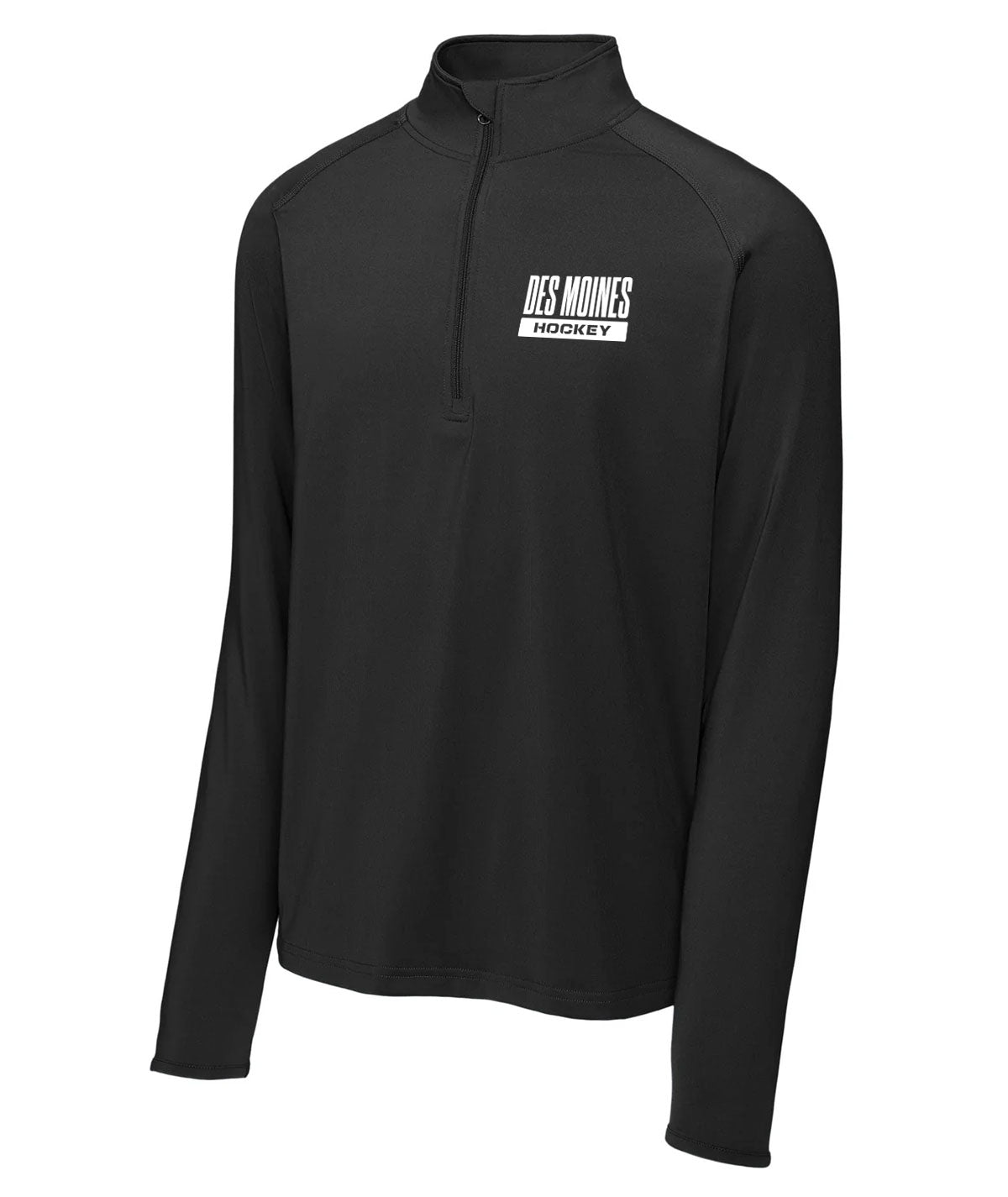 Des Moines Hockey Mens 1/4 Zip Solid Pullover