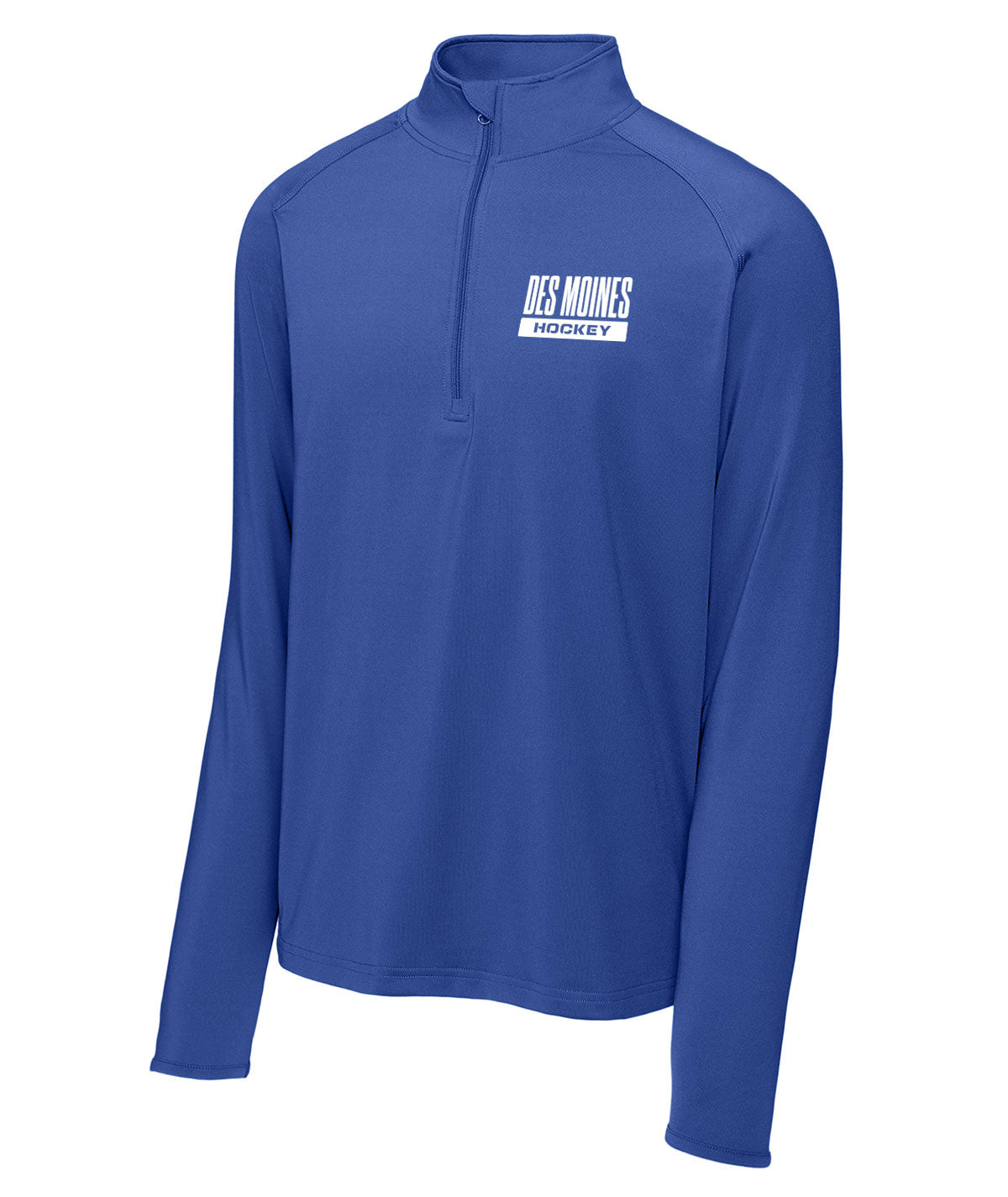 Des Moines Hockey Mens 1/4 Zip Solid Pullover