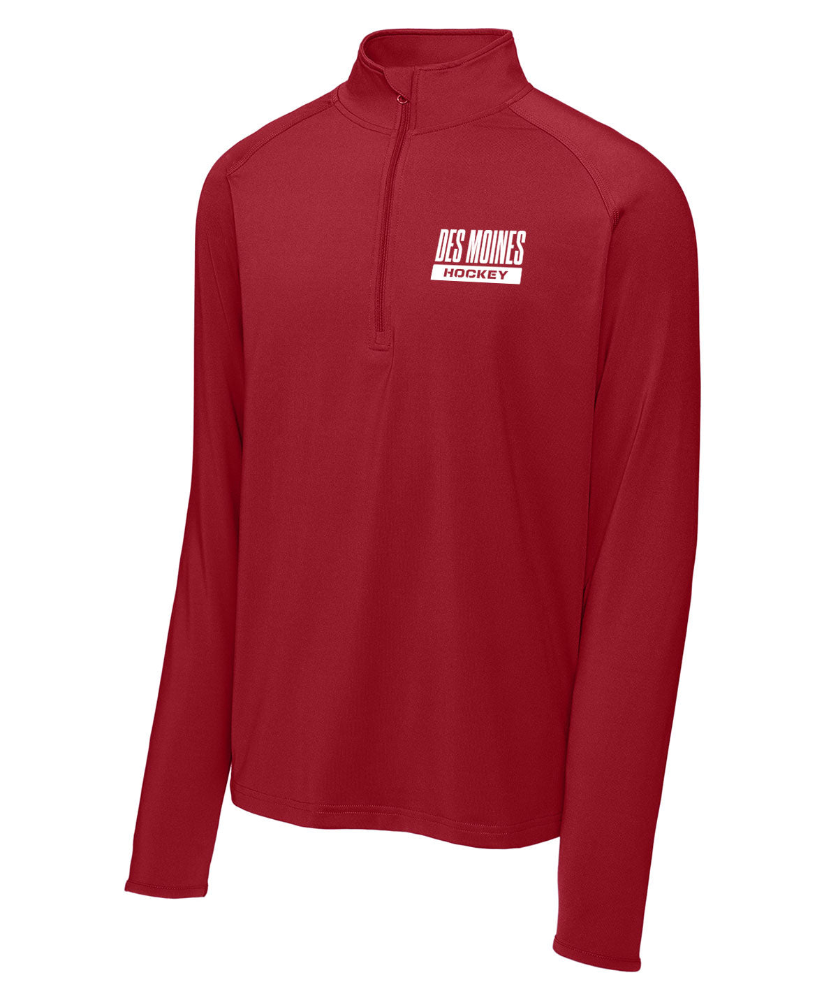 Des Moines Hockey Mens 1/4 Zip Solid Pullover