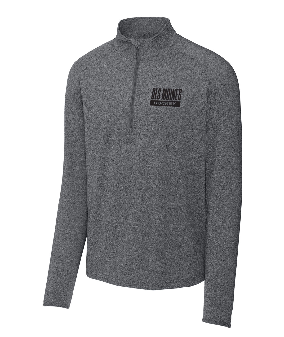 Des Moines Hockey Mens 1/4 Zip Solid Pullover