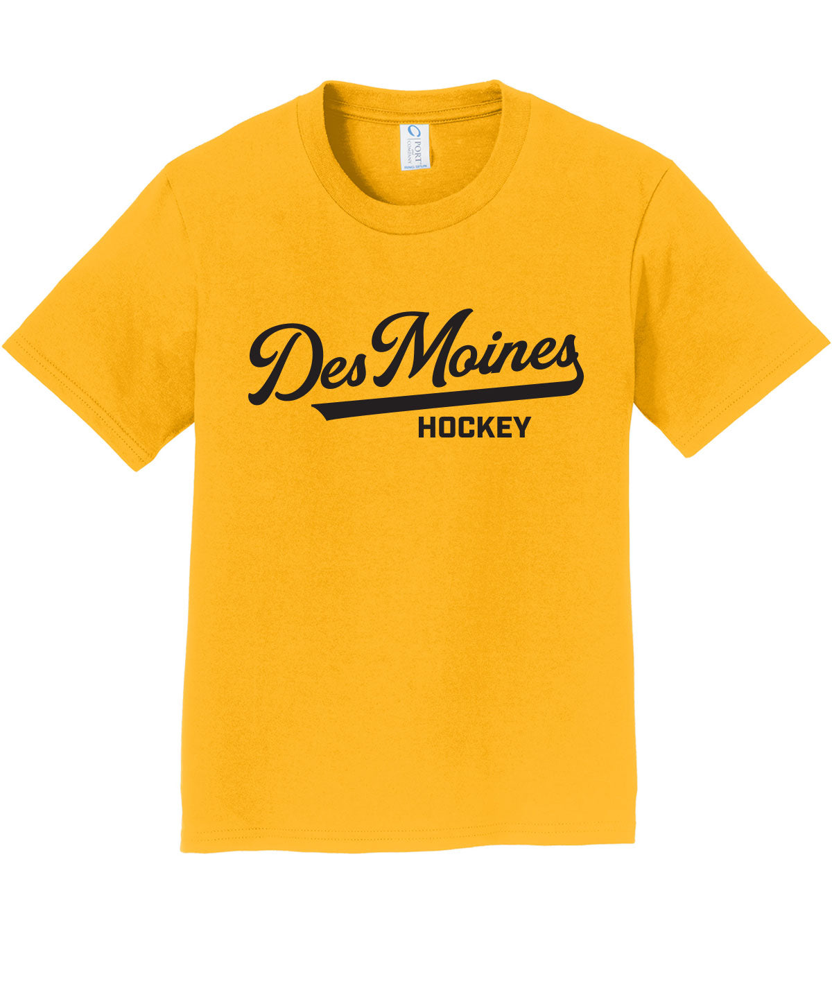 Des Moines Hockey Script Youth Soft Tee