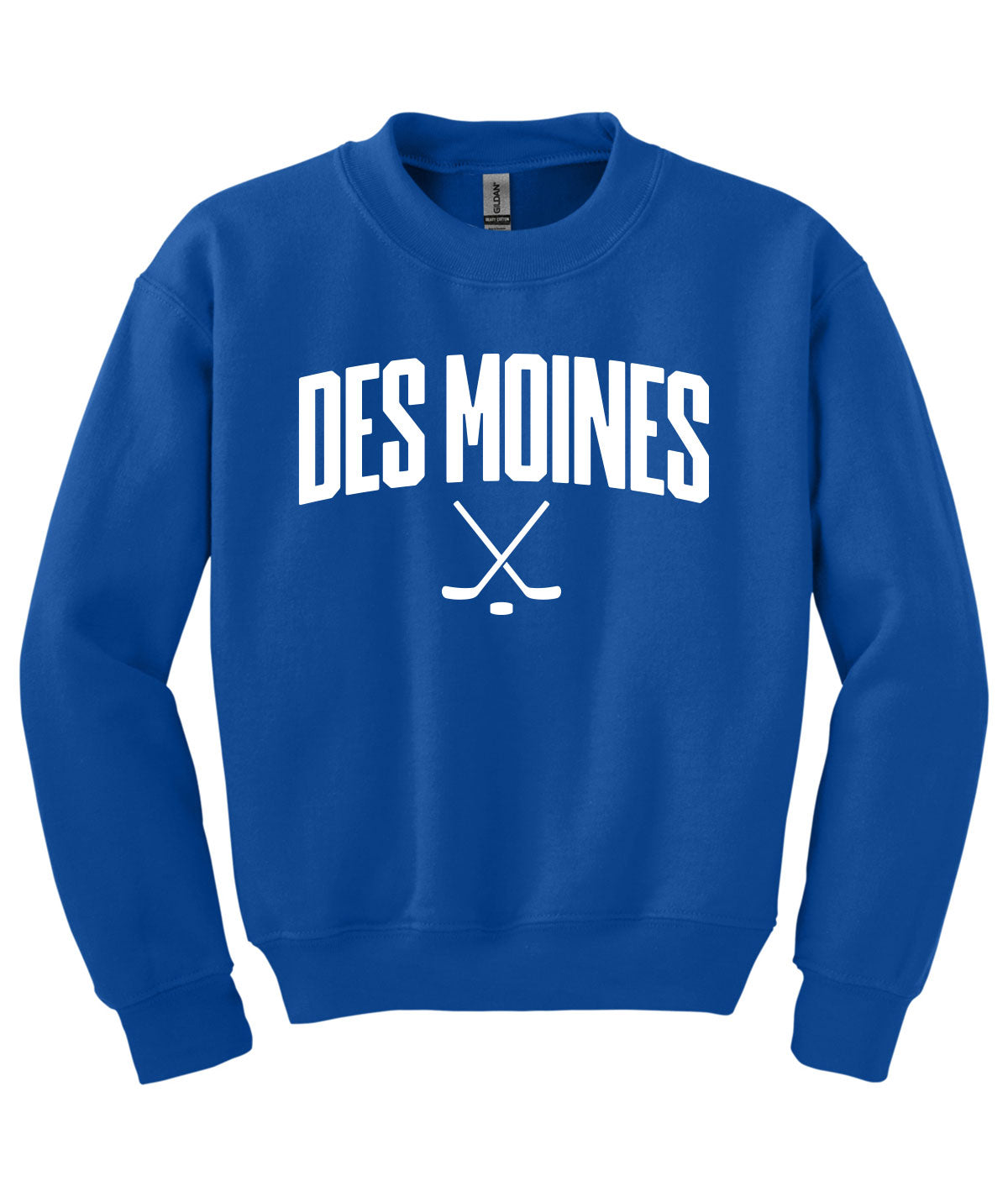 Des Moines Hockey Sticks Youth Crewneck Sweatshirt