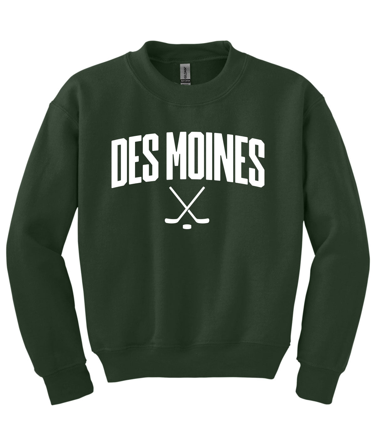 Des Moines Hockey Sticks Youth Crewneck Sweatshirt