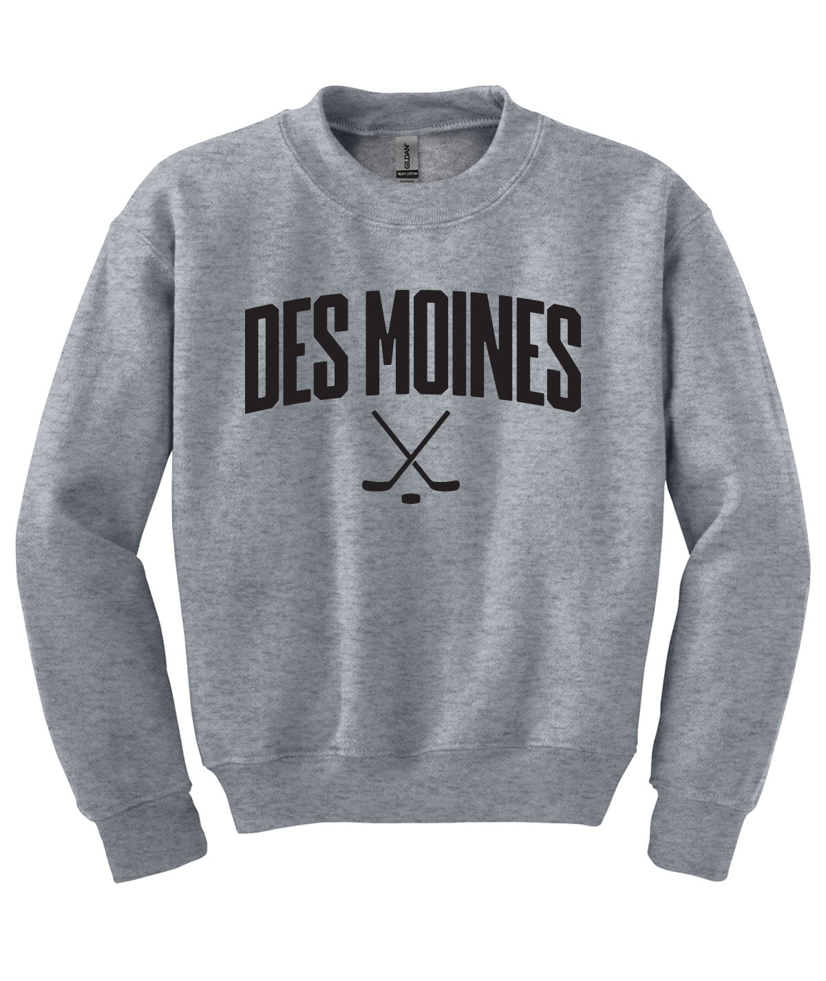 Des Moines Hockey Sticks Youth Crewneck Sweatshirt