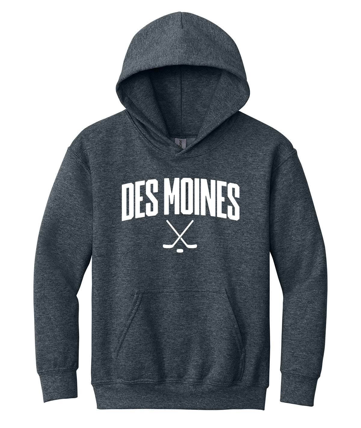 Des Moines Hockey Sticks Youth Hooded Sweatshirt