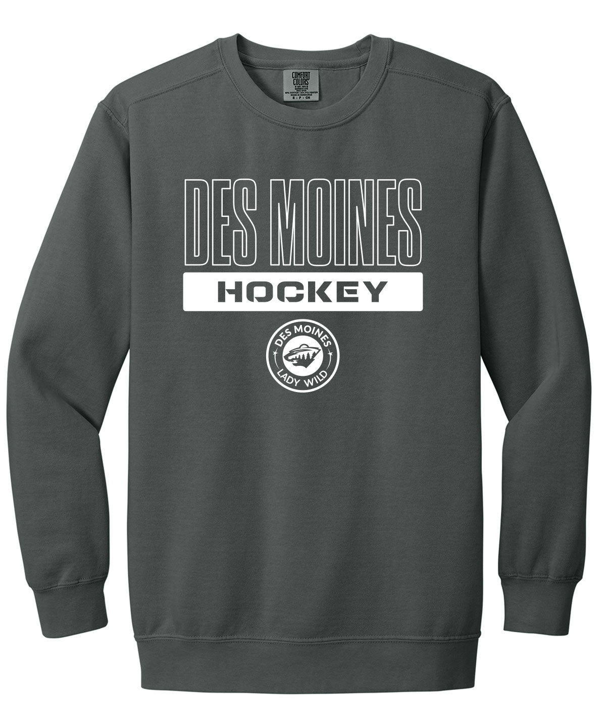Des Moines Lady Wild Comfort Colors Crewneck Sweatshirt
