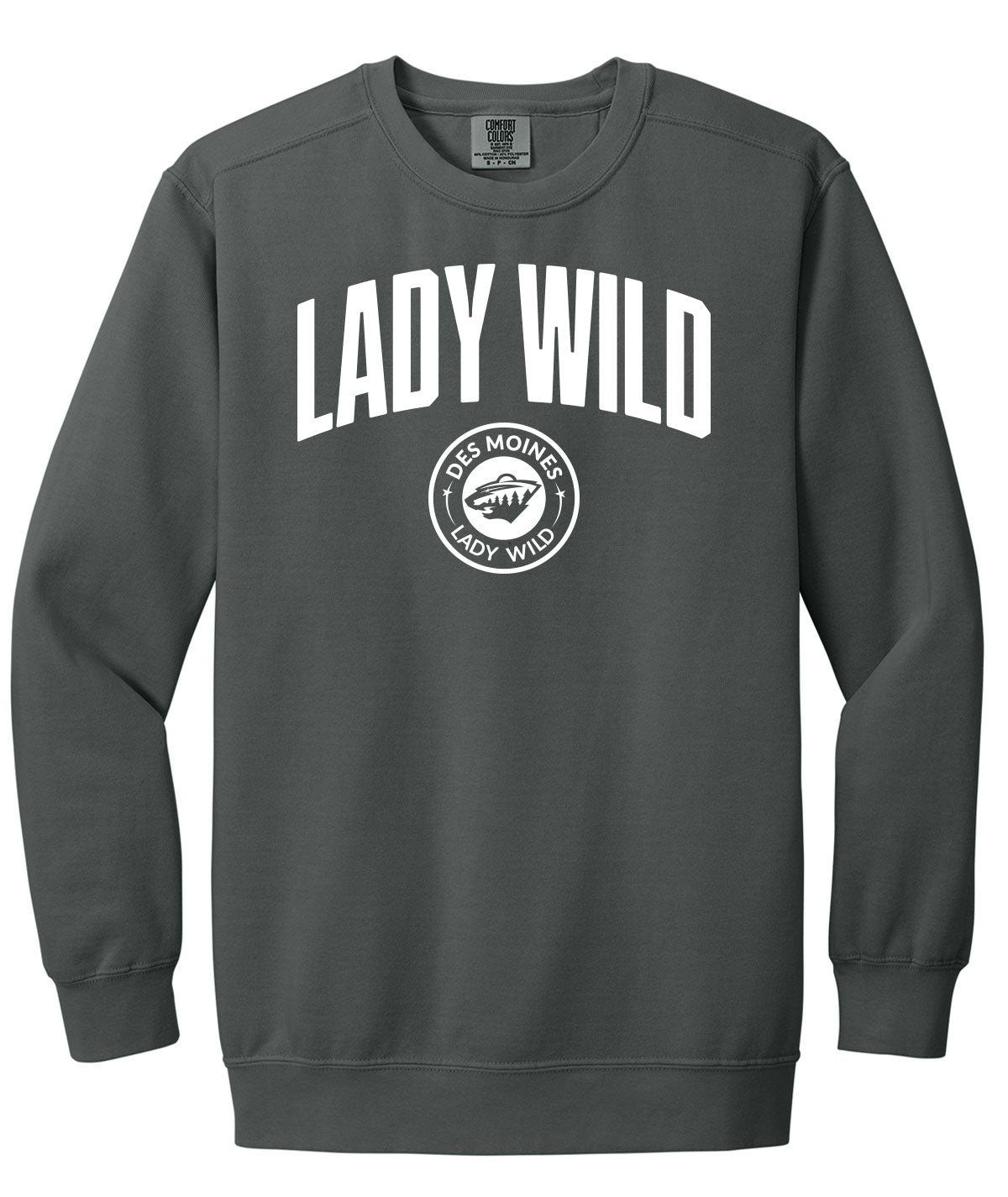 Des Moines Lady Wild Arch Comfort Colors Crewneck Sweatshirt