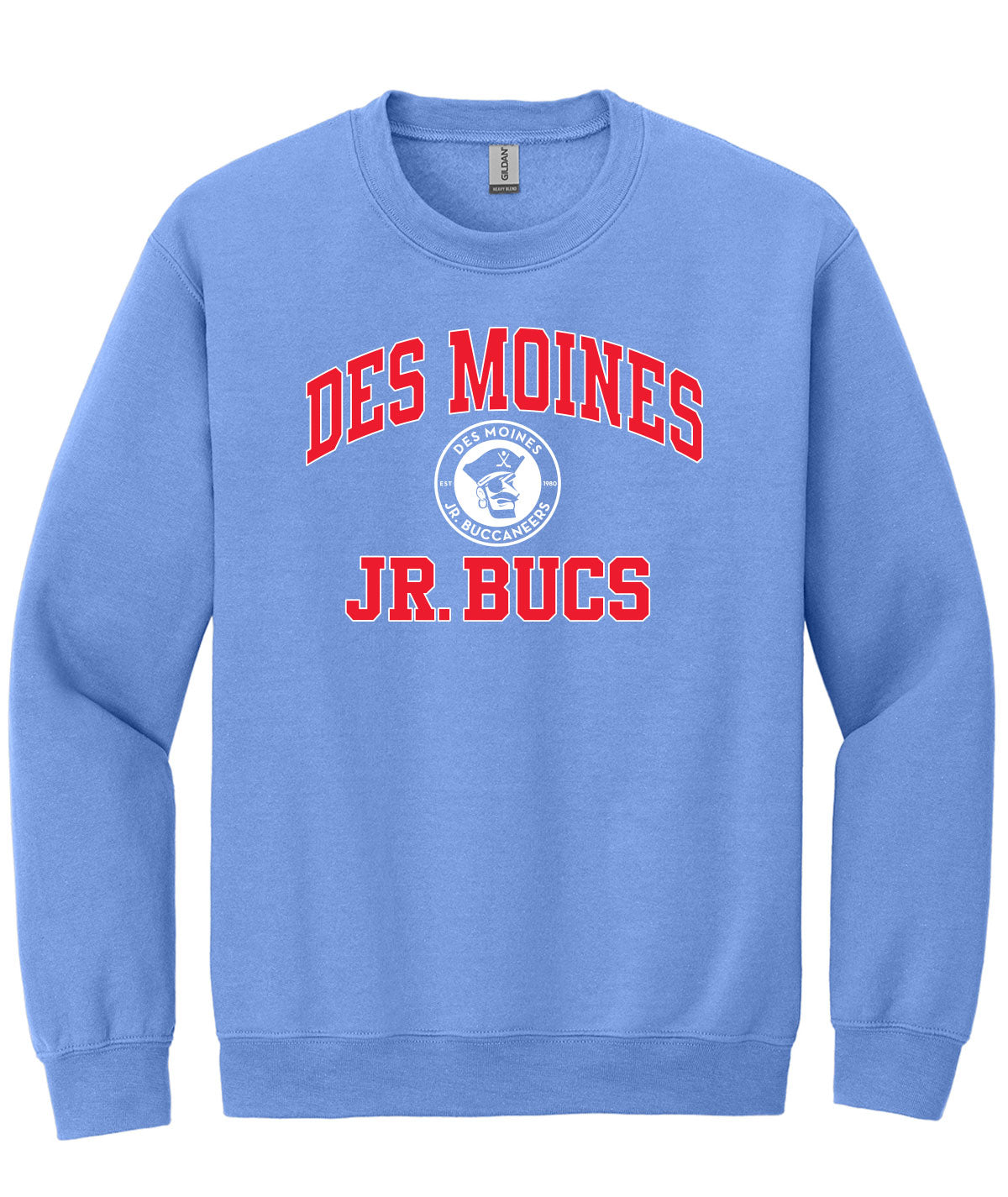Des Moines Jr. Bucs Throwback Wordmark Crewneck Sweatshirt