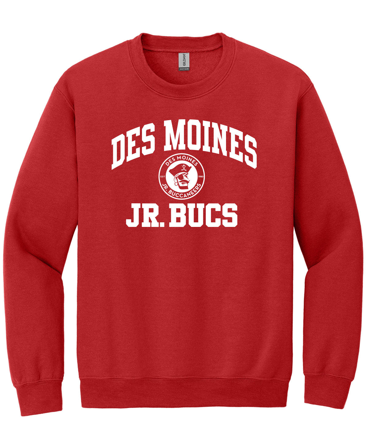 Des Moines Jr. Bucs Throwback Wordmark Crewneck Sweatshirt