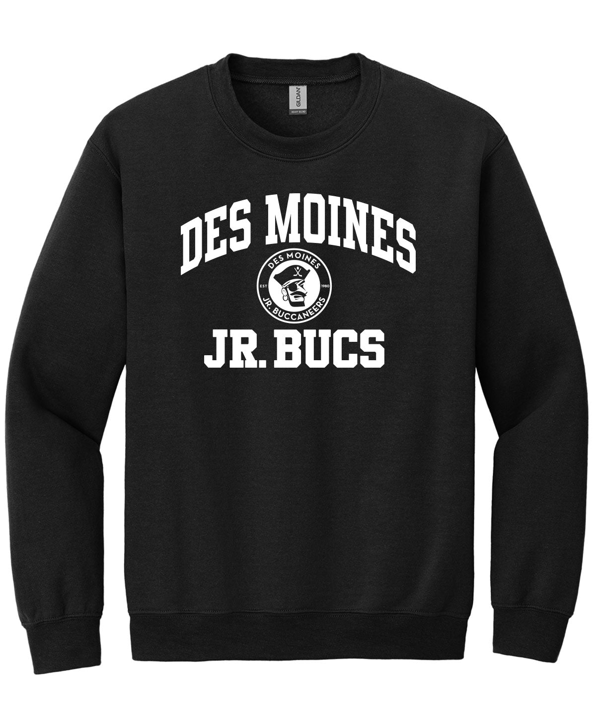 Des Moines Jr. Bucs Throwback Wordmark Crewneck Sweatshirt
