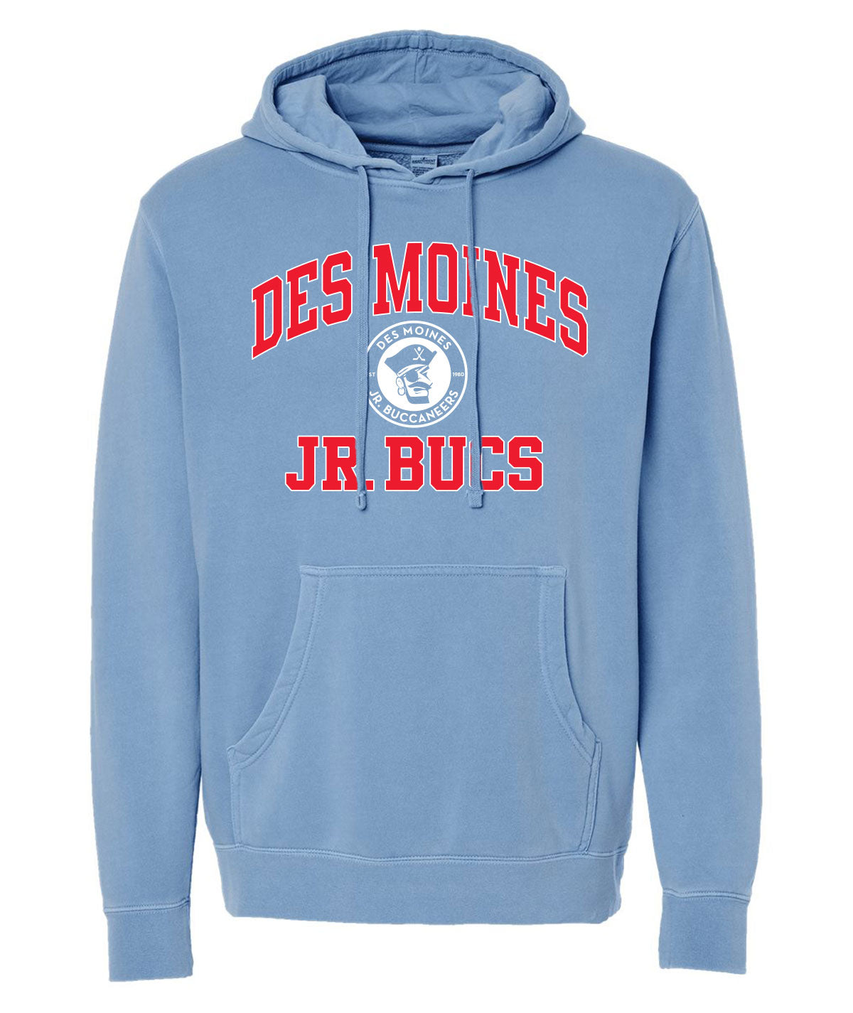 Des Moines Jr. Bucs Throwback Wordmark Slouch Hoodie