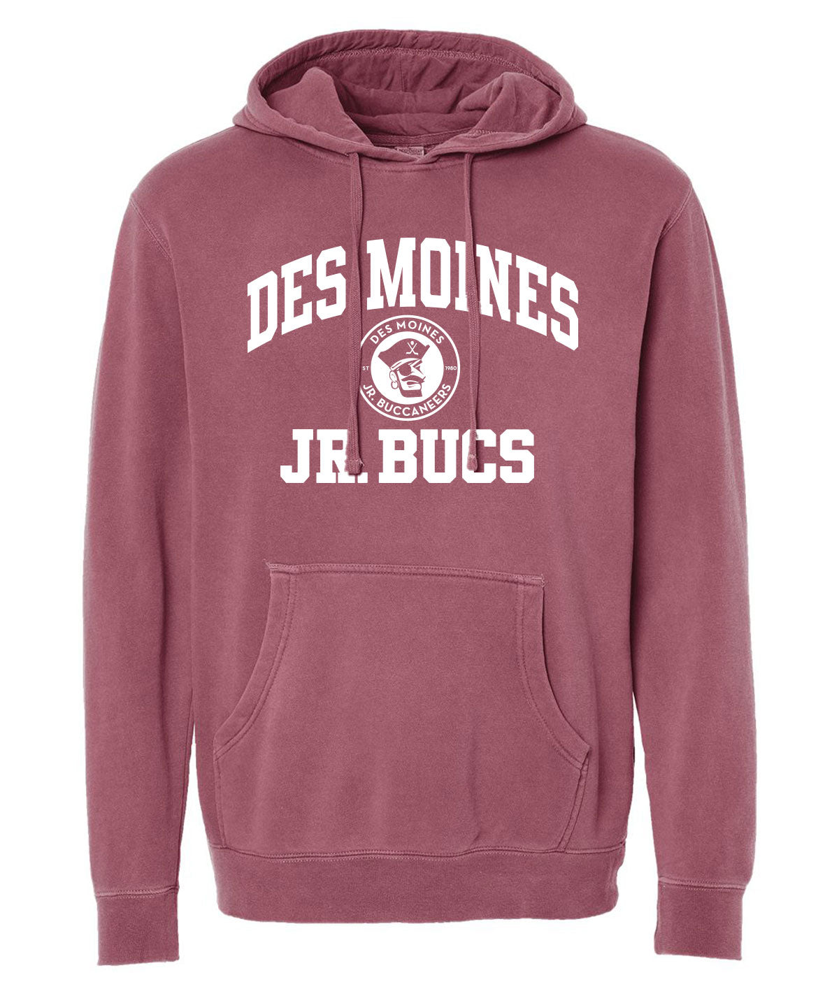 Des Moines Jr. Bucs Throwback Wordmark Slouch Hoodie