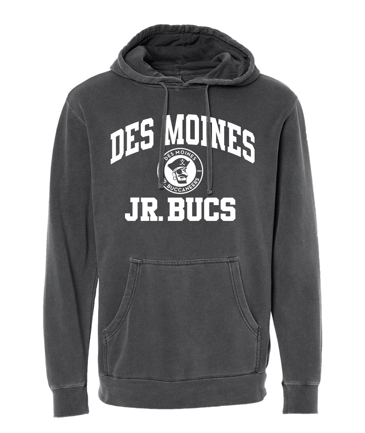 Des Moines Jr. Bucs Throwback Wordmark Slouch Hoodie