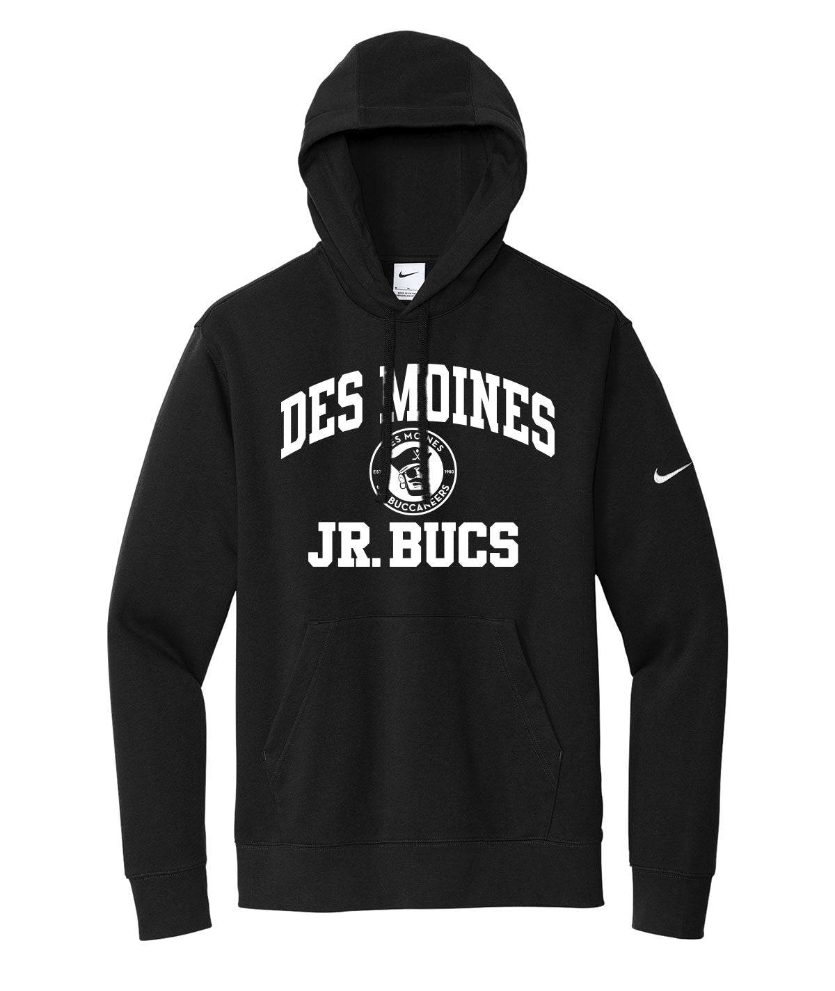 Des Moines Jr. Bucs Throwback Wordmark Nike Fleece Hoodie