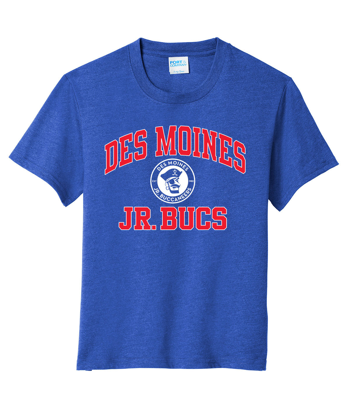 Des Moines Jr. Bucs Throwback Wordmark Youth Soft Tee