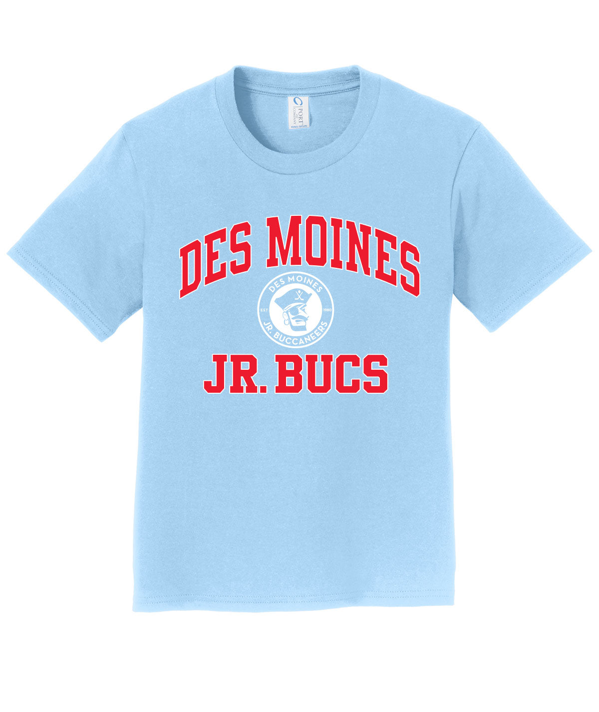 Des Moines Jr. Bucs Throwback Wordmark Youth Soft Tee