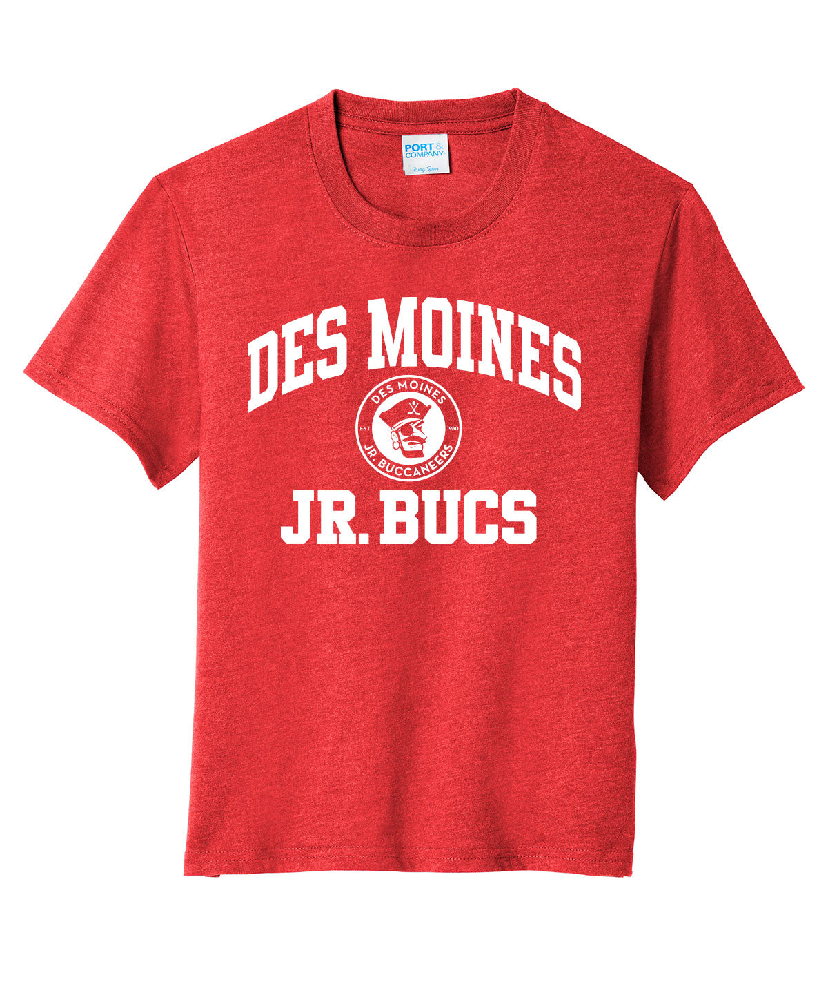 Des Moines Jr. Bucs Throwback Wordmark Youth Soft Tee