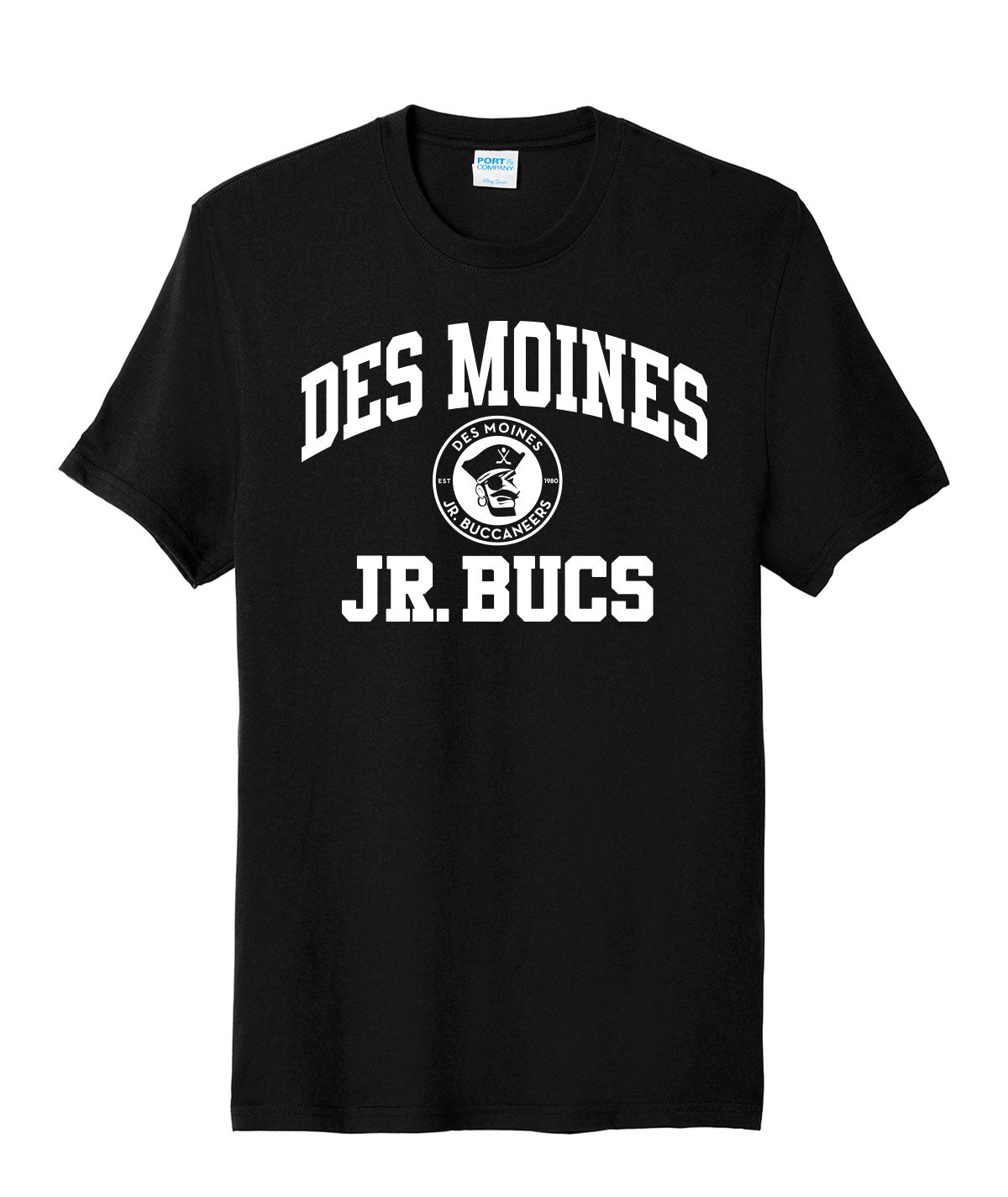 Des Moines Jr. Bucs Throwback Wordmark Youth Soft Tee