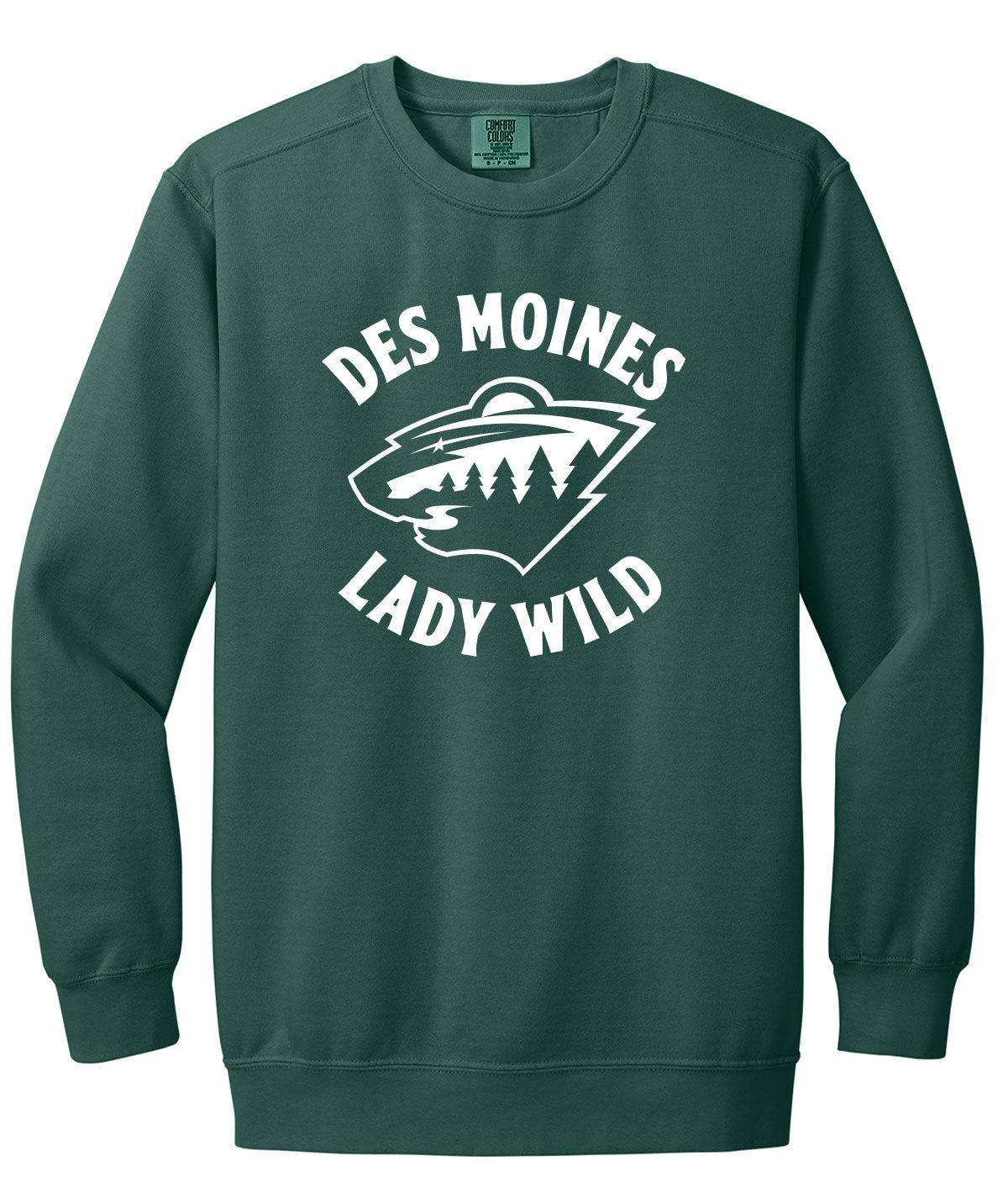 Des Moines Lady Wild Team Issue Comfort Colors Crewneck Sweatshirt