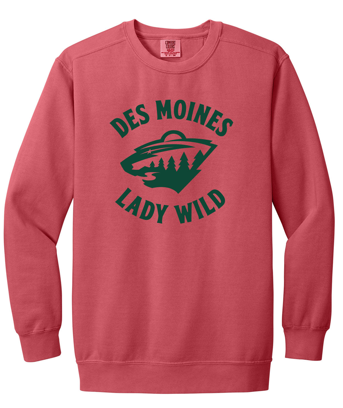 Des Moines Lady Wild Team Issue Comfort Colors Crewneck Sweatshirt