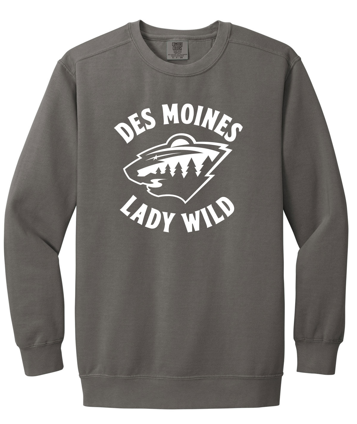 Des Moines Lady Wild Team Issue Comfort Colors Crewneck Sweatshirt