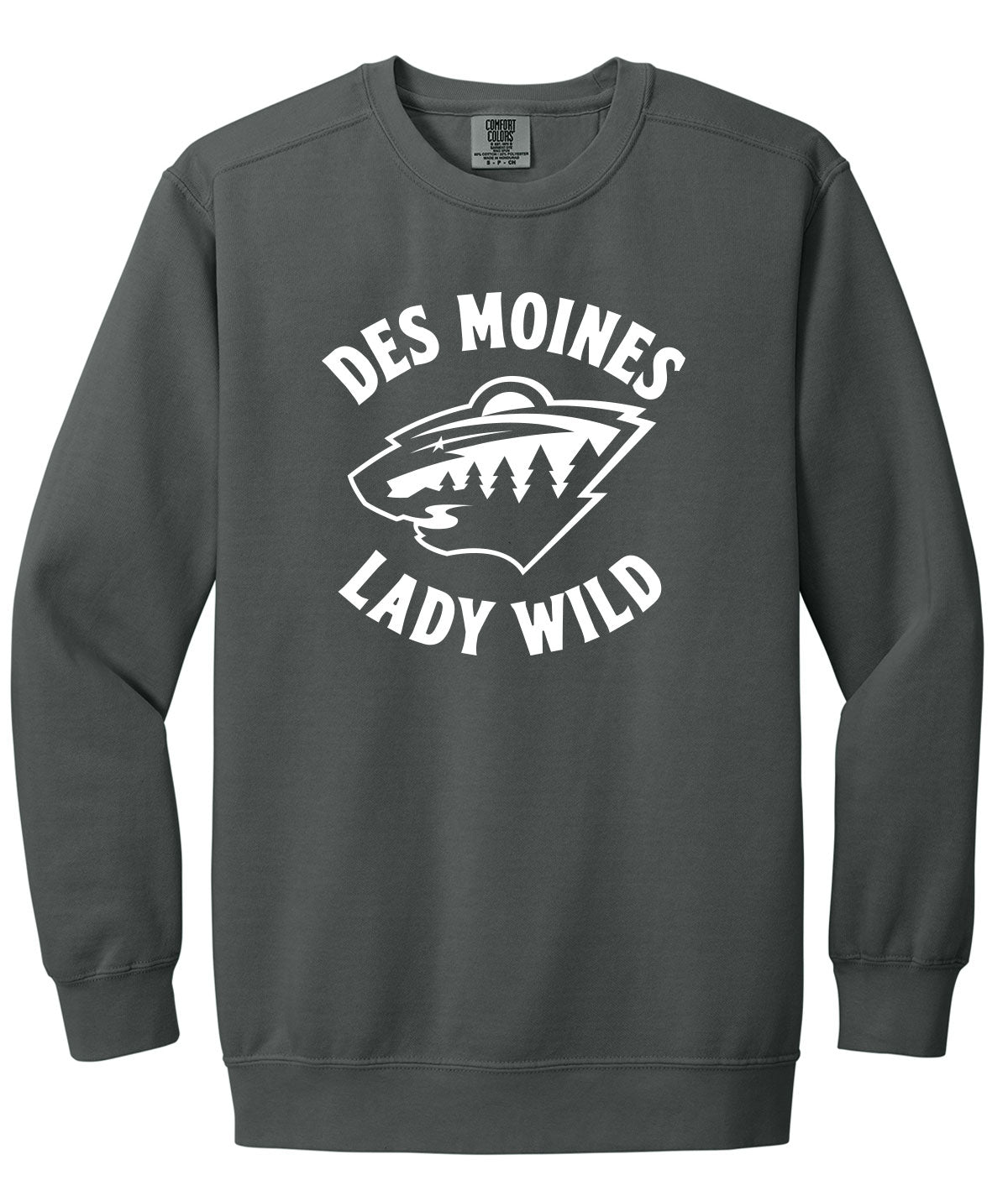 Des Moines Lady Wild Team Issue Comfort Colors Crewneck Sweatshirt