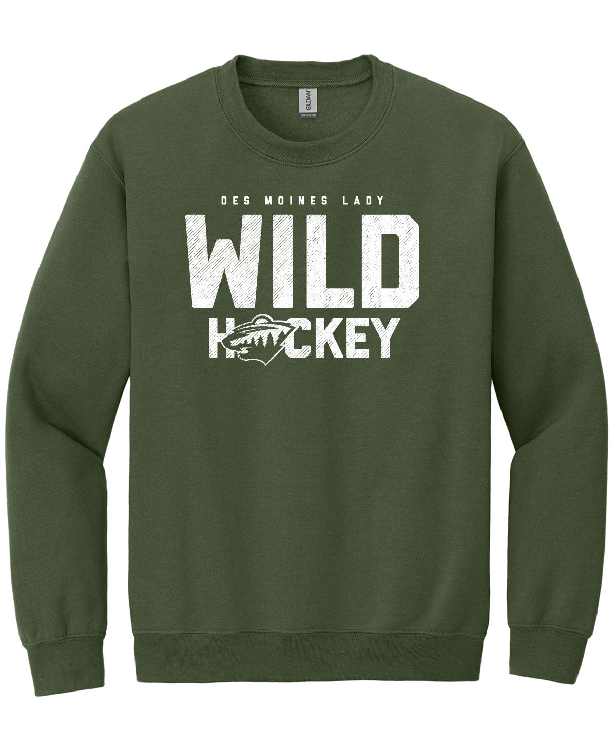 Des Moines Lady Wild Hockey Crewneck Sweatshirt