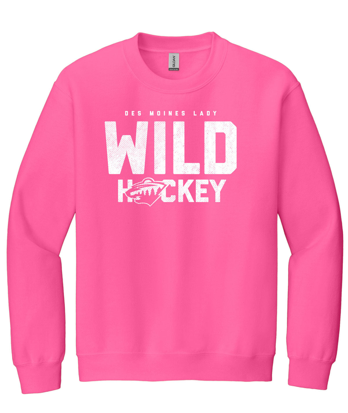 Des Moines Lady Wild Hockey Crewneck Sweatshirt