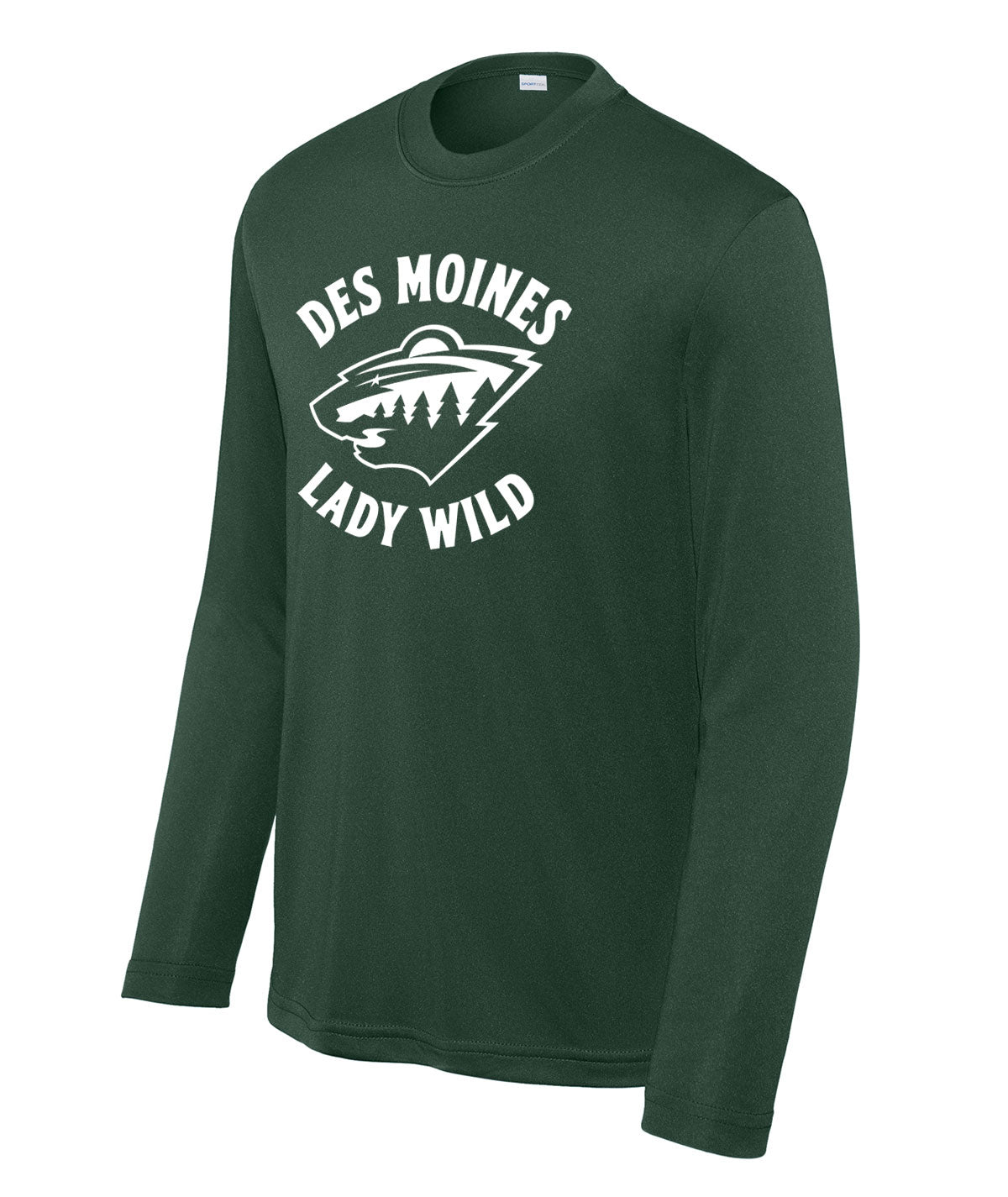 Des Moines Lady Wild Team Issue Youth Long-Sleeve Performance Tee