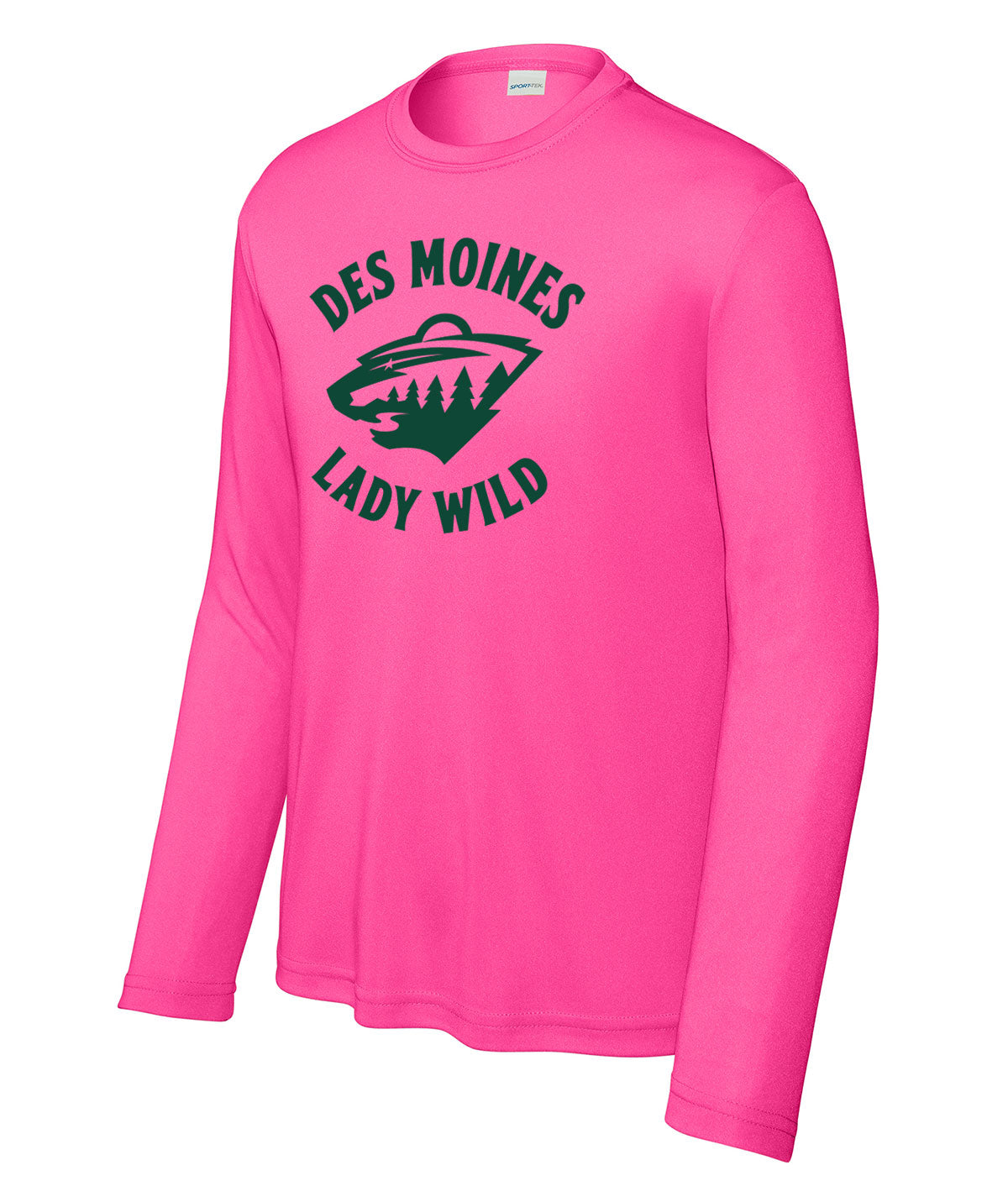 Des Moines Lady Wild Team Issue Youth Long-Sleeve Performance Tee