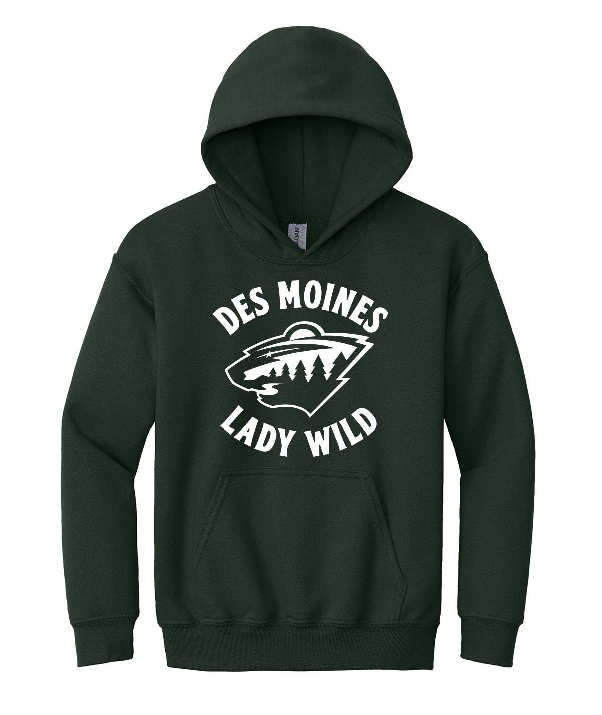 Des Moines Lady Wild Team Issue Youth Hooded Sweatshirt