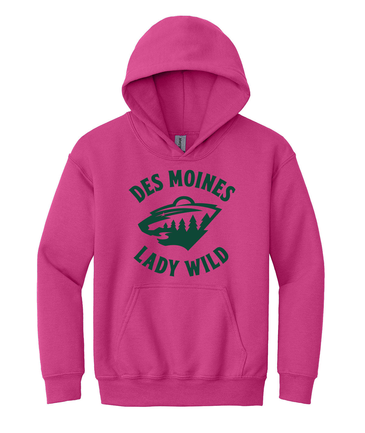 Des Moines Lady Wild Team Issue Youth Hooded Sweatshirt