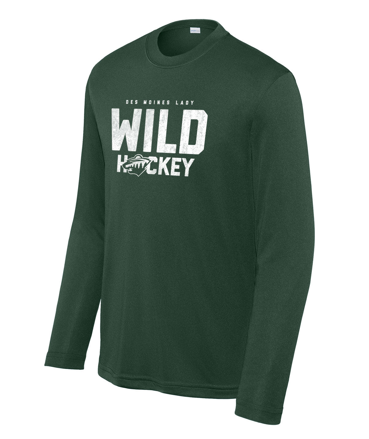 Des Moines Lady Wild Hockey Youth Long-Sleeve Performance Tee