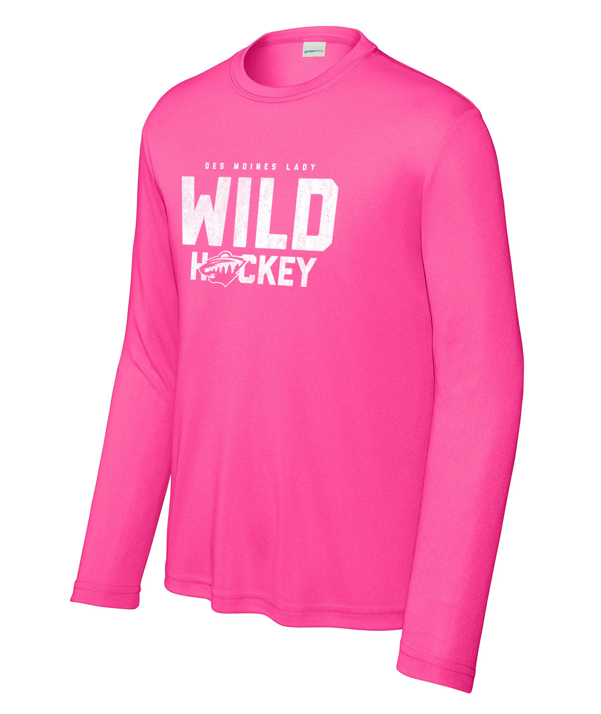 Des Moines Lady Wild Hockey Youth Long-Sleeve Performance Tee