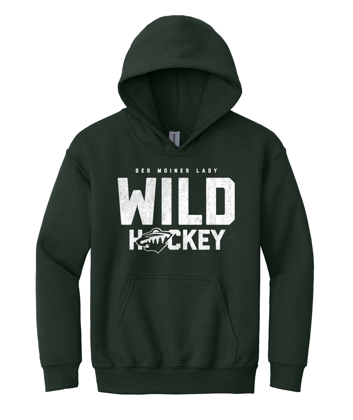 Des Moines Lady Wild Hockey Youth Hooded Sweatshirt
